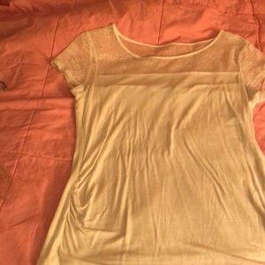 White tee with lace